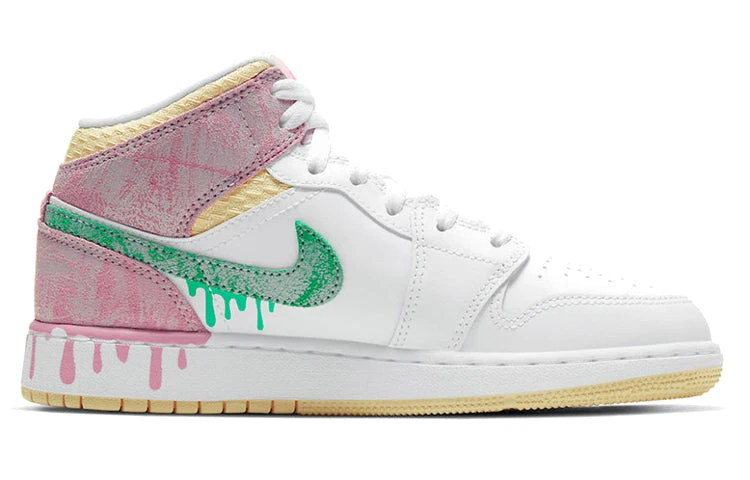 Nike (GS) Air Jordan 1 Mid SE 'Ice Cream' DD1666-100 2 Nike (GS) Air Jordan 1 Mid SE 'Ice Cream' DD1666-100 - Image 2