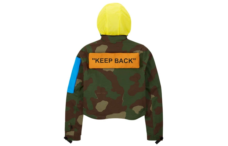(WMNS) Nike X OFF-WHITE Crossover Printing Hooded Drawstring Green Camouflage Jacket CK5623-385 2 (WMNS) Nike X OFF-WHITE Crossover Printing Hooded Drawstring Green Camouflage Jacket CK5623-385 - Image 2