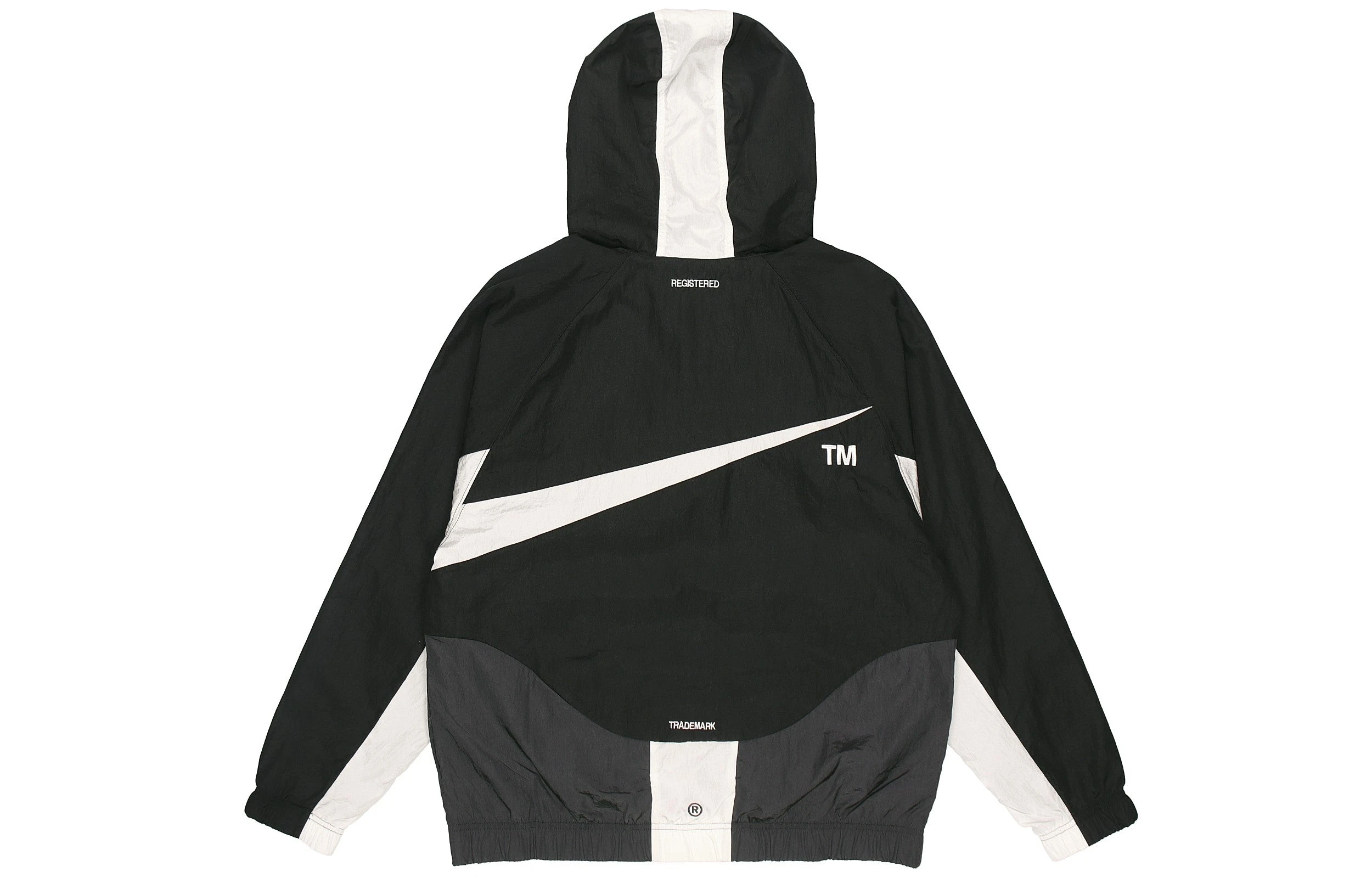 Men's Nike Sportswear Swoosh Hooded Woven Large Logo Jacket Autumn Black DD5968-010 2 Men's Nike Sportswear Swoosh Hooded Woven Large Logo Jacket Autumn Black DD5968-010 - Image 2