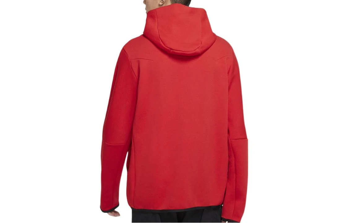 Men's Nike Sportswear NSW Tech Fleece Zipper Cardigan Hooded Jacket Autumn Red CU4490-657 2 Men's Nike Sportswear NSW Tech Fleece Zipper Cardigan Hooded Jacket Autumn Red CU4490-657 - Image 2