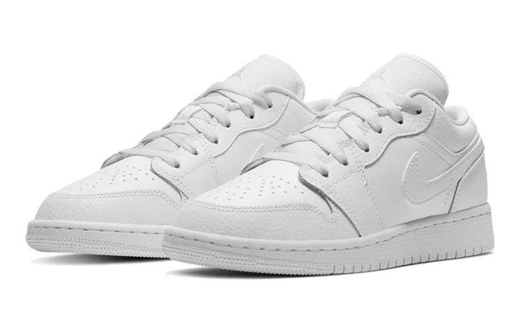 Nike (GS) Air Jordan 1 Low 'Triple White' 553560-130 3 Nike (GS) Air Jordan 1 Low 'Triple White' 553560-130 - Image 3