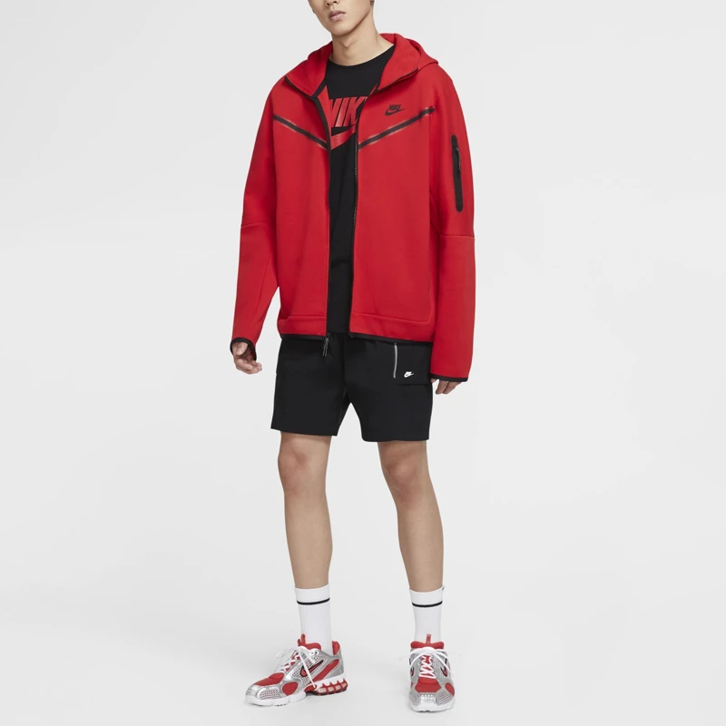 Men's Nike Sportswear NSW Tech Fleece Zipper Cardigan Hooded Jacket Autumn Red CU4490-657 3 Men's Nike Sportswear NSW Tech Fleece Zipper Cardigan Hooded Jacket Autumn Red CU4490-657 - Image 3