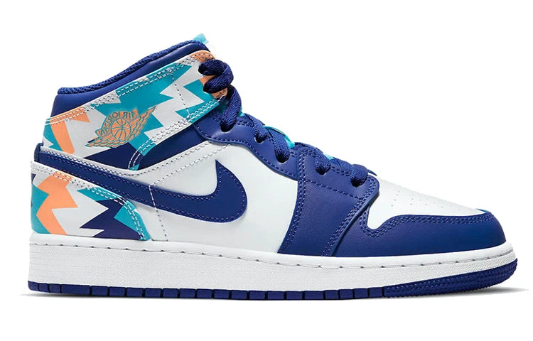 Nike (GS) Air Jordan 1 Mid 'Geometric Pint' 555112-105 3 Nike (GS) Air Jordan 1 Mid 'Geometric Pint' 555112-105 - Image 3