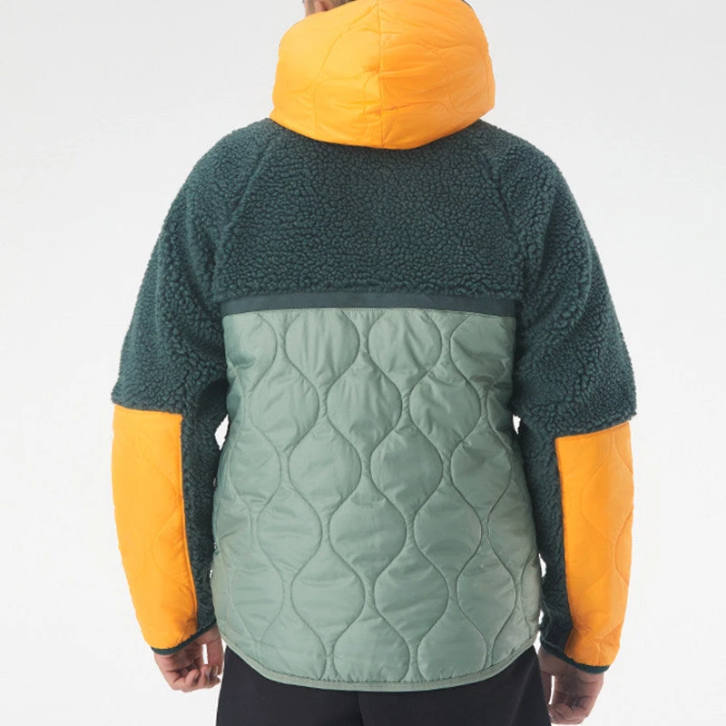 Nike Sportswear Heritage Patchwork Lamb Fleece Hooded Jacket For Men Green CU4447-384 3 Nike Sportswear Heritage Patchwork Lamb Fleece Hooded Jacket For Men Green CU4447-384 - Image 3