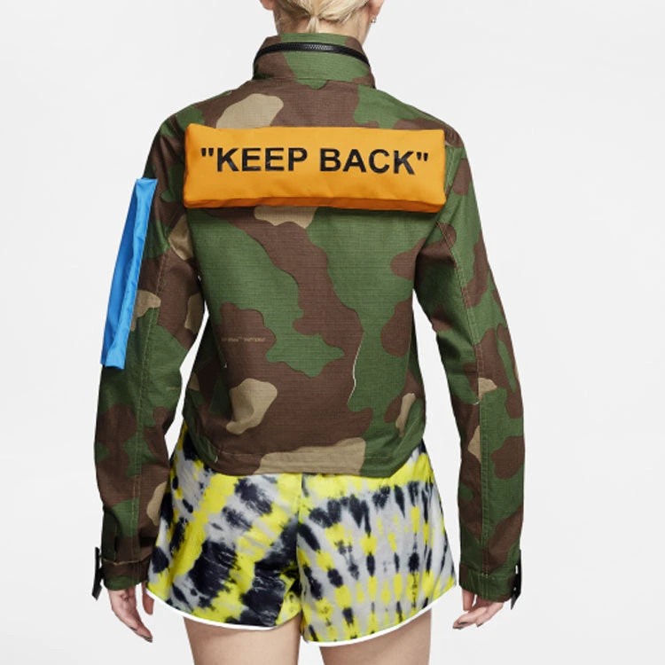(WMNS) Nike X OFF-WHITE Crossover Printing Hooded Drawstring Green Camouflage Jacket CK5623-385 4 (WMNS) Nike X OFF-WHITE Crossover Printing Hooded Drawstring Green Camouflage Jacket CK5623-385 - Image 4