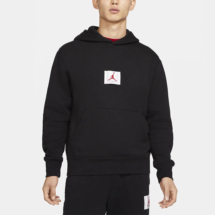 Nike Air Jordan Flight Logo Casual Sports Fleece Lined Pullover Black CZ8261-010 4 Nike Air Jordan Flight Logo Casual Sports Fleece Lined Pullover Black CZ8261-010 - Image 4