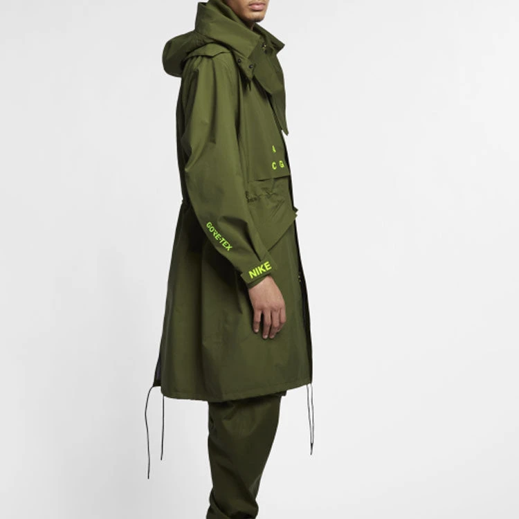 Men's Nike LAB ACG GORE-TEX Casual Hooded Long Jacket Olive Green AQ3516-395 5 Men's Nike LAB ACG GORE-TEX Casual Hooded Long Jacket Olive Green AQ3516-395 - Image 5