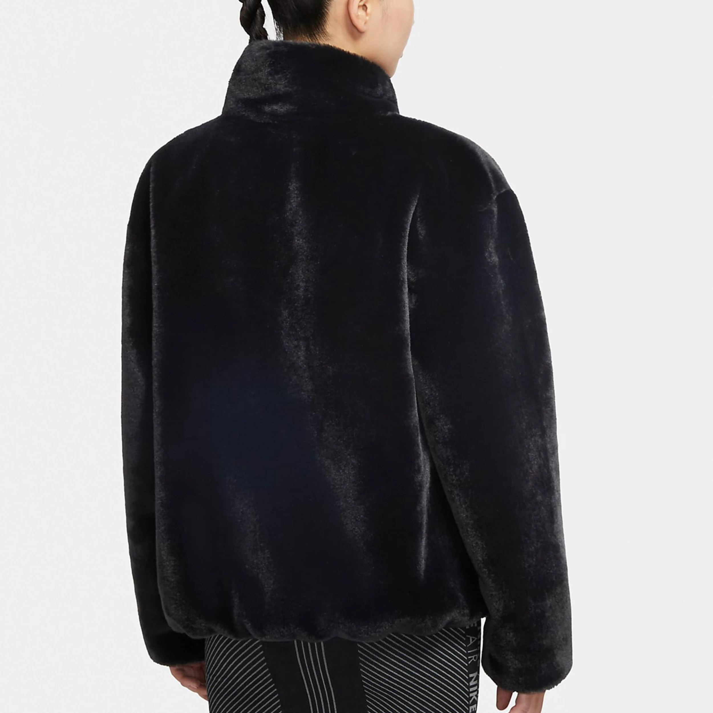 (WMNS) Nike Sportswear Swoosh Large Logo Stay Warm Lamb's Wool Stand Collar Jacket Autumn Asia Edition Black CU6559-010 5 (WMNS) Nike Sportswear Swoosh Large Logo Stay Warm Lamb's Wool Stand Collar Jacket Autumn Asia Edition Black CU6559-010 - Image 5