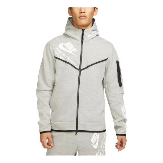 Men's Nike Printing Full-Length Zipper Cardigan Jacket Gray DM6475-063 1 Men's Nike Printing Full-Length Zipper Cardigan Jacket Gray DM6475-063