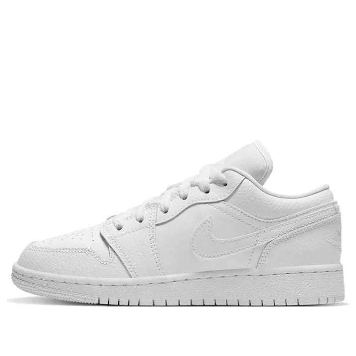 Nike (GS) Air Jordan 1 Low 'Triple White' 553560-130 1 Nike (GS) Air Jordan 1 Low 'Triple White' 553560-130