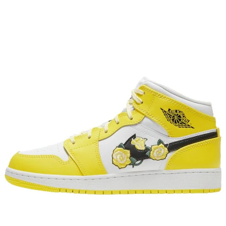 Nike (GS) Air Jordan 1 Mid SE 'Rose Patch - Dynamic Yellow' AV5174-700 1 Nike (GS) Air Jordan 1 Mid SE 'Rose Patch - Dynamic Yellow' AV5174-700