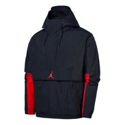 Nike Air Jordan MENS Jumpman Classics Logo Print Casual Hooded Jacket Black CV1865-010