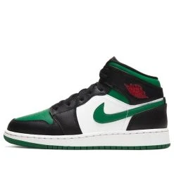 Nike (GS) Air Jordan 1 Mid 'Black Pine Green' 554725-067